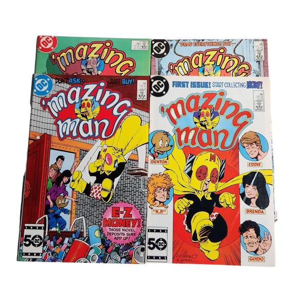 DC Mazing Man #1, 2, 8, 9 Vintage Comic Book Lot Of 4 1986 Pre-owned - Picture 1 of 8